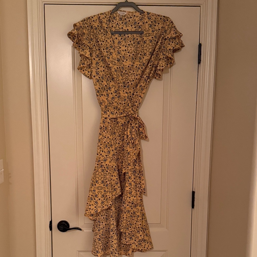 Max Studio Yellow Floral Asymmetrical Dress